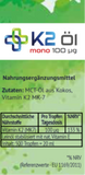 Vitamin K2 Öl 100 mono